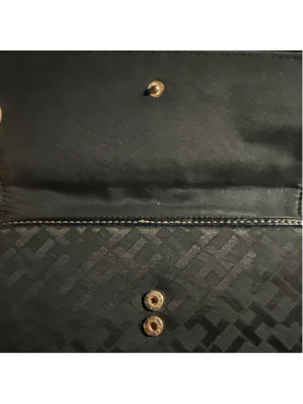 Tommy Hilfiger Black & Gray Monogram Wallet One Size